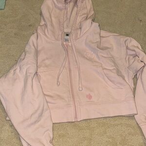 Pink Cropped Hoodie